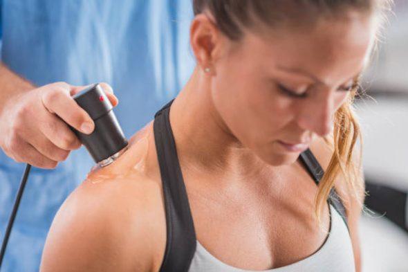 Ultrasound in physiotherapy, treatment of shoulder muscles